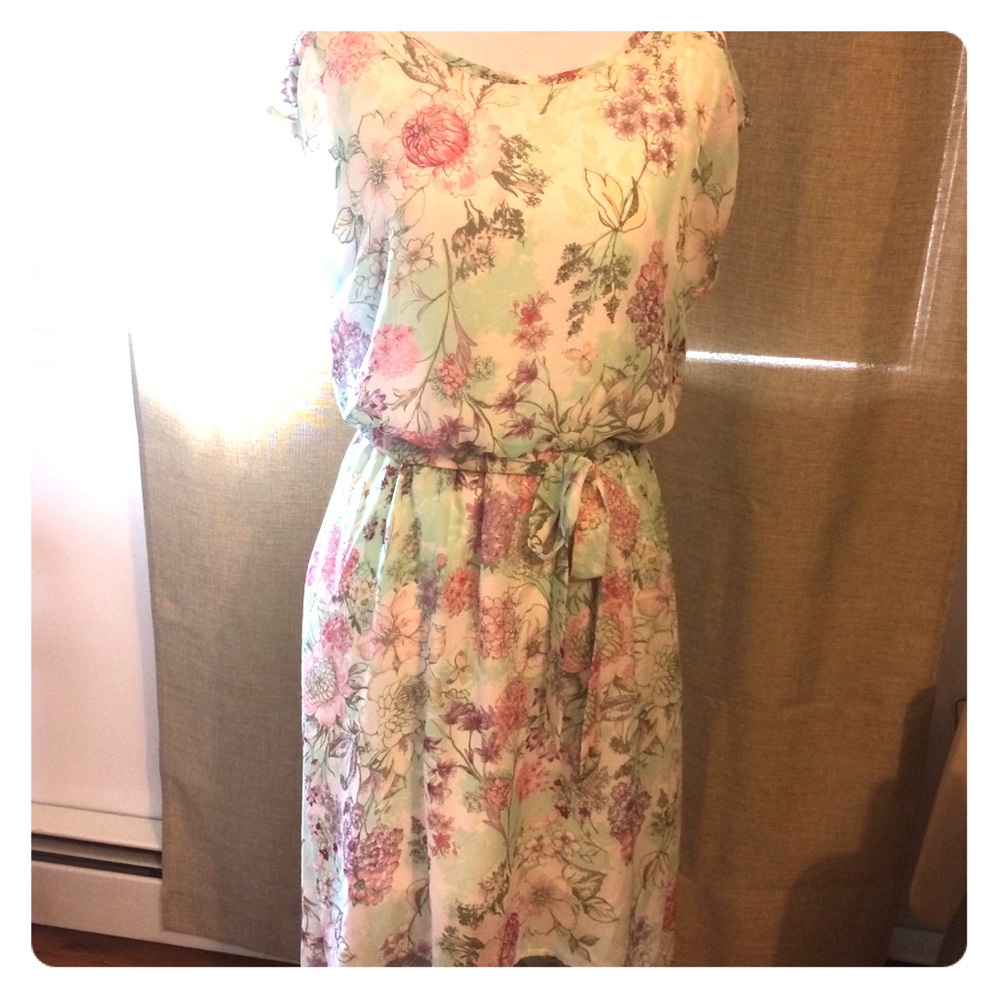 Pastel Floral high low dress medium
